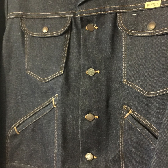 Vintage Men’s Rustler Denim Jacket Size XL trucker - Picture 4 of 6